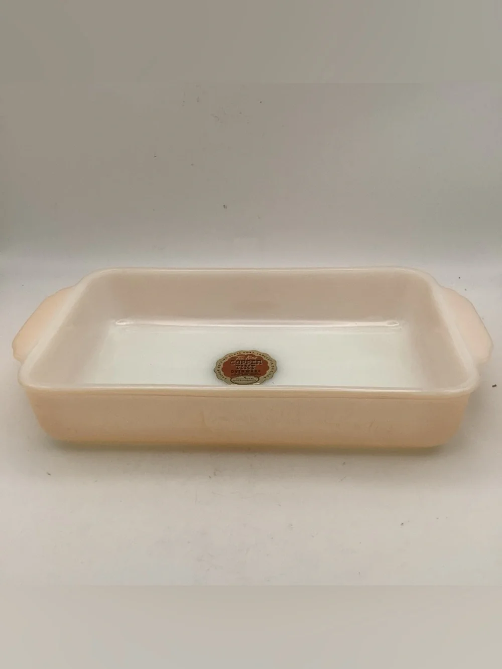 Vintage Fire King Copper Tint Rectangular Baking Dish